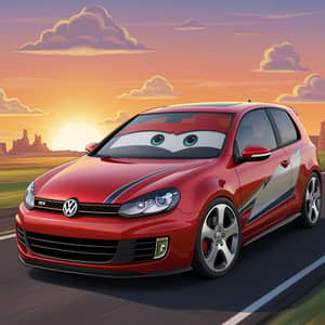 VW Golf 6 GTI in Pixar Cars Style