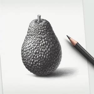 Hass Avocado Hand-Drawn Pencil Sketch