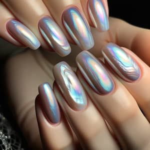 Regal Iridescent Pearl Manicure | Sea-Inspired Nail Art