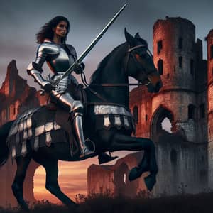 Knight with Sword on Horse: A Dusk Adventure