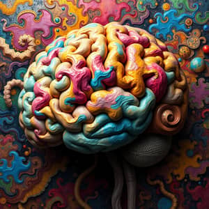 Colorful Surreal Abstract Brain Art