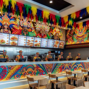 Colorful Fast Food Restaurant Counter Inspired by Sinulog Festival