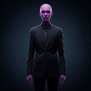 Stylish Purple Skin Figure in a Suit