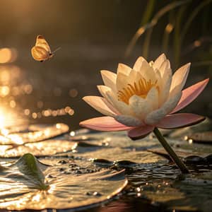 Elegant Lotus Flower Rising From Murky Waters