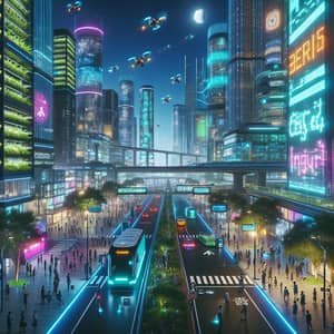 Futuristic Vibrant Cityscape: A Night to Remember