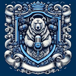 Bear Coat of Arms with Headphones & Microphone