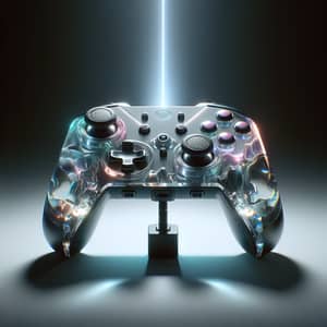 Gradient Translucent Glass Gamepad with Minimalist Design | 8K Image