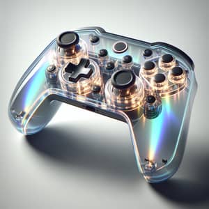 Minimalist Glass Gamepad with Laser Glow | Industrial Design