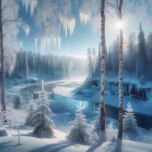 Russian Winter Wonderland: Serene Nature Scene