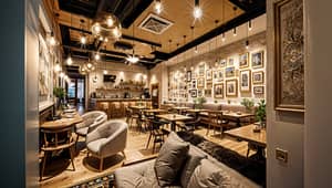 Cozy Coffee Shop Interior Design at Shawaya House