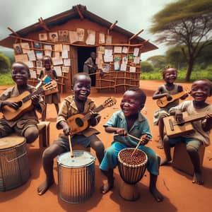 African School Kids' Creative DIY Musical Instruments