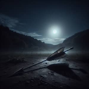 Arrow Touched by Moonlight: A Serene Night Scene