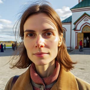 Portrait of Woman Outside Traditional Church | Paola de la Iglesia Mora