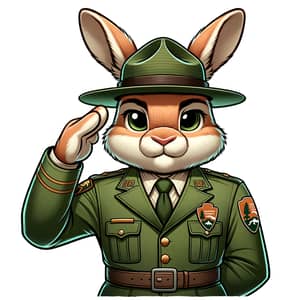 Anthropomorphic Rabbit Park Ranger from the 1940s