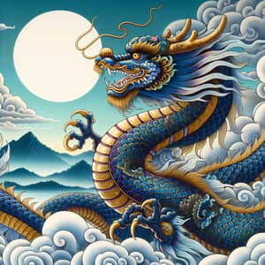 Vietnamese Dragon 'Lân' - Mythological Being in Serene Sky