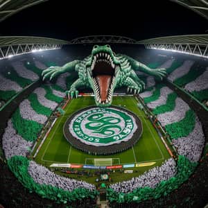 Bursaspor Fans Alligator Choreography at Sports Stadium Event