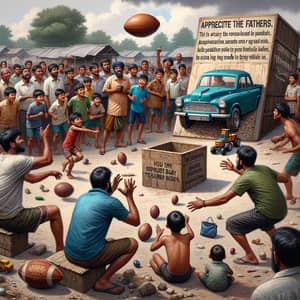 Rural Village Football Game for a Scorpio Car Prize