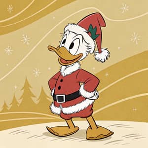 Vintage Christmas Donald Duck in Santa Outfit