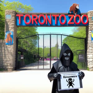 Toronto Zoo Sign: Ransomware Message by Computer Virus