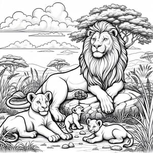 Lions Coloring Page - Fun & Relaxing Art for Kids