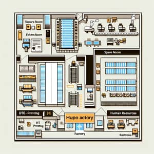 Factory Layout: Ground Floor Structure with DTG Printing Setup