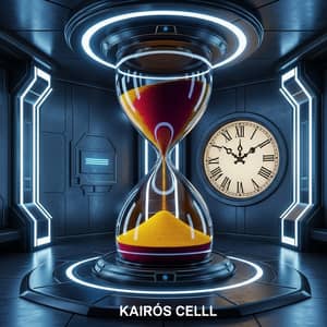 Kairós Cell: Time with Hourglass & Clock