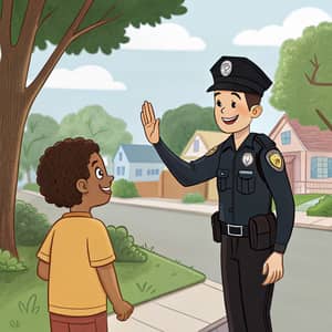 Police Officer Community Greeting Animation