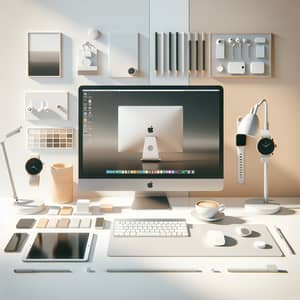 Minimalist Tech Workspace on Muji Background