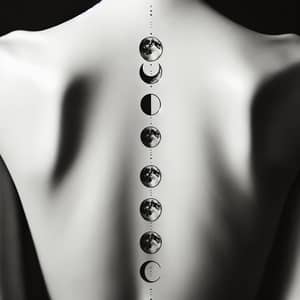 Moon Phases Spine Tattoo: Minimalistic Design