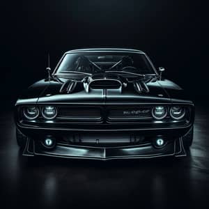 Intimidating Black American Muscle Car Wallpaper