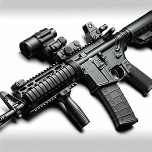 Detailed M4A1 Assault Rifle Illustration | Realistic Design Features