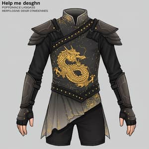 Ice Skating Costume for Boys with Dragon Design