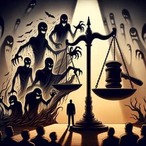 Elimination of Corruption | Symbol of Justice Casting Away Ominous Figures