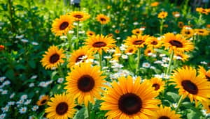 Vibrant Sunflower and Daisy Garden Bliss