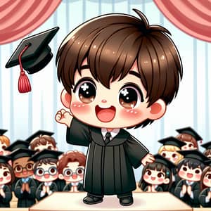 Adorable Chibi Kindergarten Graduate Image | Graduation Excitement