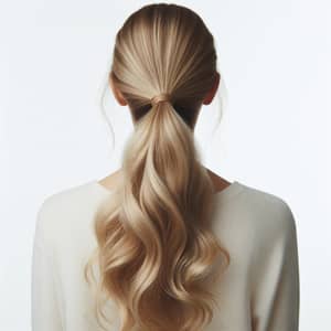 Blonde Long Wavy Hair Ponytail View