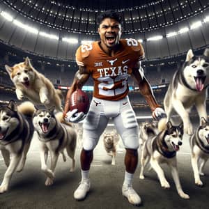 Texas Longhorns Running Back Celebrates Championship Win in Superdome