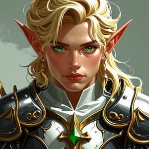 Blonde Hair Elf Paladin with Green Eyes