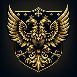 Majestic Golden Double-Headed Eagle Coat of Arms