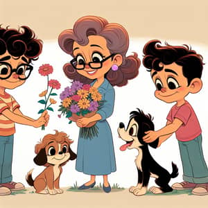 Colorful Disney Pixar Family Illustration