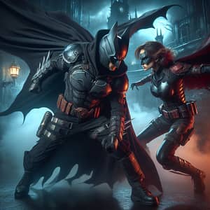 Batman vs Batgirl: Intense Non-Lethal Duel in Gotham