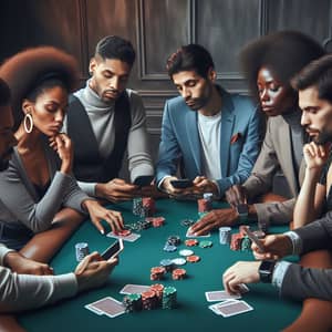 Multicultural Poker Players Engaged in Gameplay