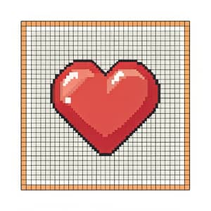 16x16 Pixel Heart Shaped Stone Art