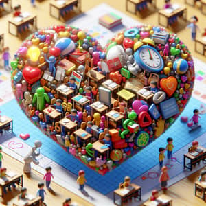 Educational Heart Animated in 3D Style | Colorful Learning Scene