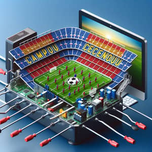 Tech-Sport Fusion: Camp Nou Foosball Computer Merge