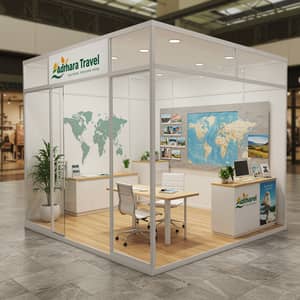 3D Render for Adhara Travel Agency Stand