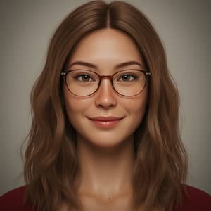 Charming Light Brown Hair Avatar with Freckles