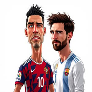 Realistic Cartoon of Ronaldo & Messi Fan Art