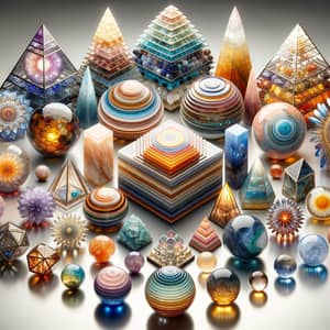 Diverse Orgonites: Colorful Crystals & Metals in Unique Shapes