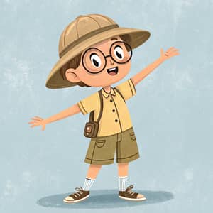 Cartoon Young Explorer Character Design